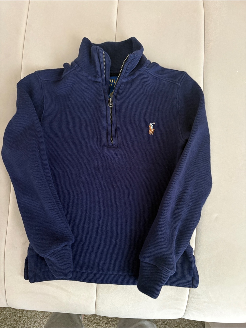 Polo by Ralph Lauren Navy Half-Zip Sweater with Pony Logo